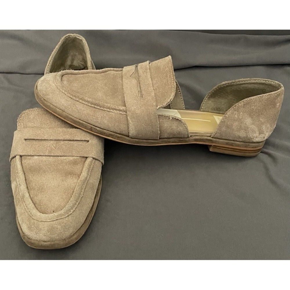 Dolce Vita Slip On Flat Shoes Womens Size 8 Brown Suede Square Toe Sandals